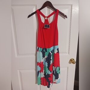 Kaari Blue small dress with pockets! Floral and coral NWT